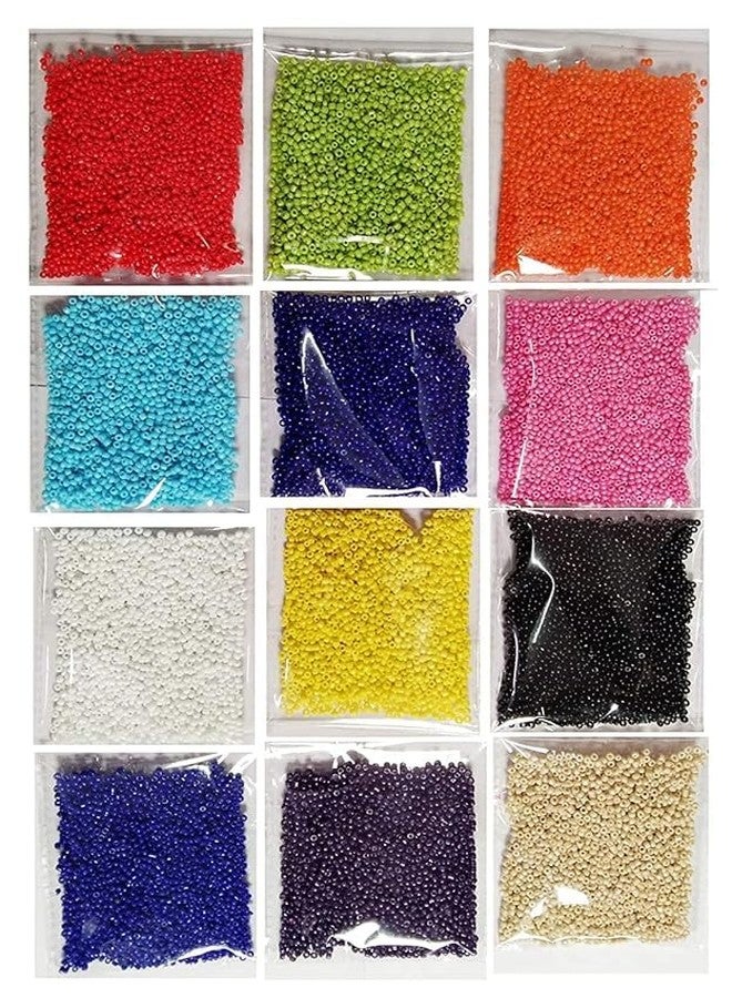 إيشوبي eshoppee 11/0، 300 غرام، 12 لونًا × 25 غرام، خرز زجاجي متعدد الألوان معتم لصنع المجوهرات، مواد فنية وحرفية للتطريز، مواد لصنع القلائد والأساور والأقراط، مجموعة اصنعها بنفسك - Image 1